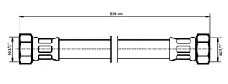 NEOPERL NEOFLEX Panzerschlauch DN10 IG x IG, 1/2" x 1/2" 150 cm – Bild 2