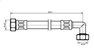 NEOPERL NEOFLEX Panzerschlauch DN10 IG x IG gebogen, 1/2" x 1/2" 30 cm – Bild 2