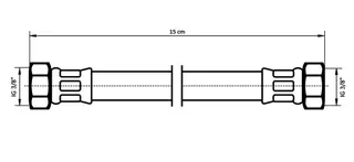 NEOPERL NEOFLEX Panzerschlauch DN8 IG x IG, 3/8" x 3/8" 15 cm – Bild 2