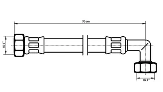 NEOPERL NEOFLEX Panzerschlauch DN25 IG x IG gebogen, 1" x 1" 70 cm – Bild 2