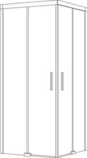 Koralle Eckdusche Schenkel S600Plus EDS2 R 90 868-883x2000 sih/sih ESG transparent