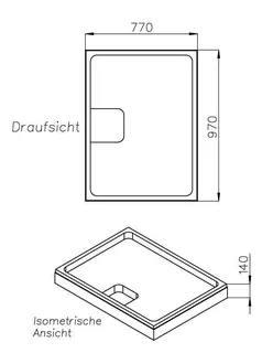 sanibel-Wannenträger für SCALIDO Stahl- Duschfläche 1000x800mm – Bild 2