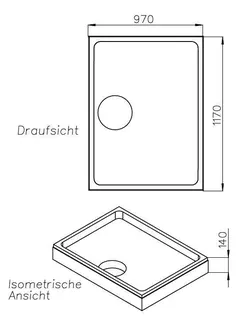 sanibel-Wannenträger für SCALIDO Stahl- Duschfläche 1200x1000mm – Bild 2