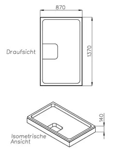 sanibel-Wannenträger für SCALIDO Stahl- Duschfläche 1400x900mm – Bild 2