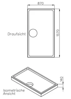 sanibel-Wannenträger für SCALIDO Stahl- Duschfläche 1600x900mm – Bild 2