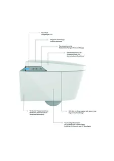 SCALIDO-Dusch-WC spülrandlos Ausladung 585mm mit Sitz verdeckte Befest. weiß – Bild 2