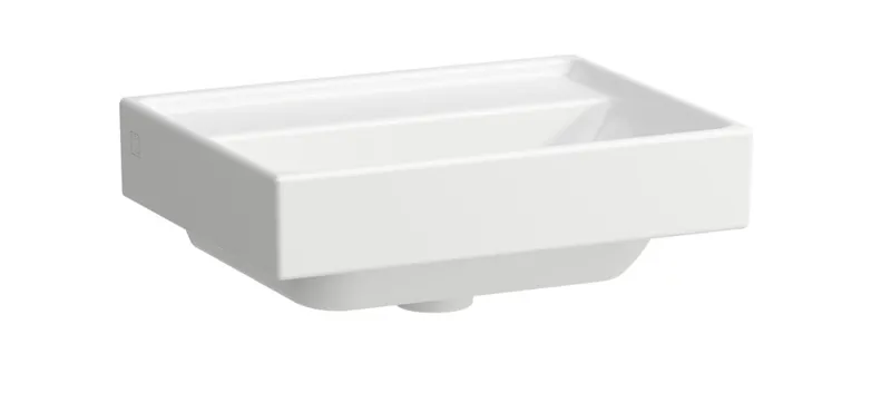 SCALIDO-Aufsatzhandwaschbecken eckig 450x340mm mit SCC ohne HL ohne ÜL weiß