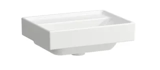 SCALIDO-Handwaschbecken eckig 450x340mm ohne Hahnloch/Überlauf unterbauf. weiß
