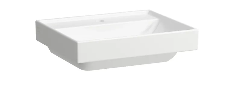 SCALIDO-Waschtisch eckig 550x450mm mit SCC 1HL ohne Überlauf unterbaufähig weiß