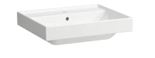 SCALIDO-Waschtisch eckig 600x475mm 1 Hahnloch m Überlauf unterbaufähig weiß