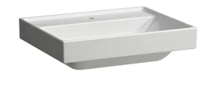 SCALIDO-Waschtisch eckig 600x475mm 1HL ohne Überlaufloch unterbaufähig weiß