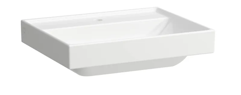 SCALIDO-Waschtisch eckig 600x475mm mit SCC 1HL ohne Überlauf unterbaufähig weiß