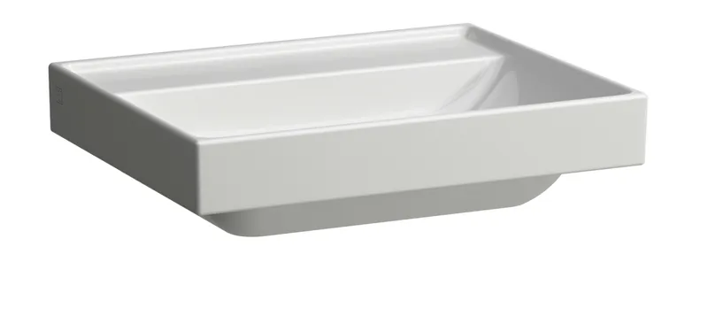 SCALIDO-Aufsatzwascht. eckig 600x475mm mit SCC ohne Hahnloch/Überlaufloch weiß