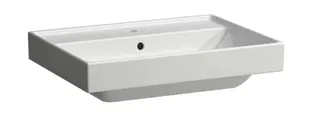 SCALIDO-Aufsatzwascht. eckig 650x475mm 1 Hahnloch mit Überlaufloch weiß