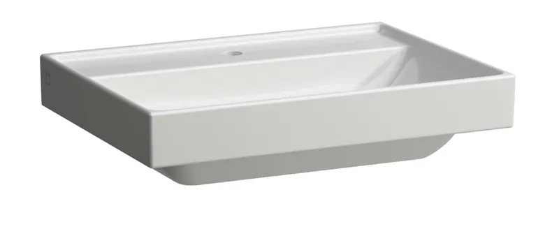 SCALIDO-Aufsatzwascht. eckig 650x475mm 1 Hahnloch ohne Überlaufloch weiß