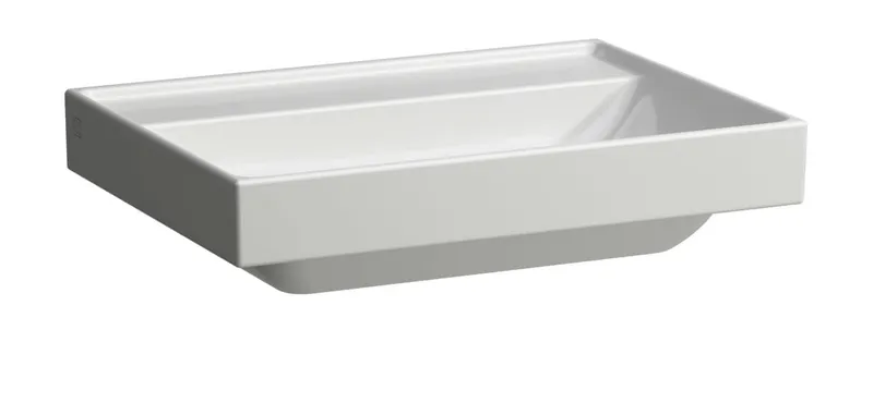 SCALIDO-Waschtisch eckig 650x475mm ohne Hahnloch/Überlauf unterbaufähig weiß