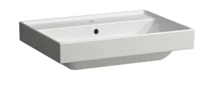 SCALIDO-Waschtisch eckig 650x475mm mit SCC 1 Hahnloch m ÜL unterbaufähig weiß