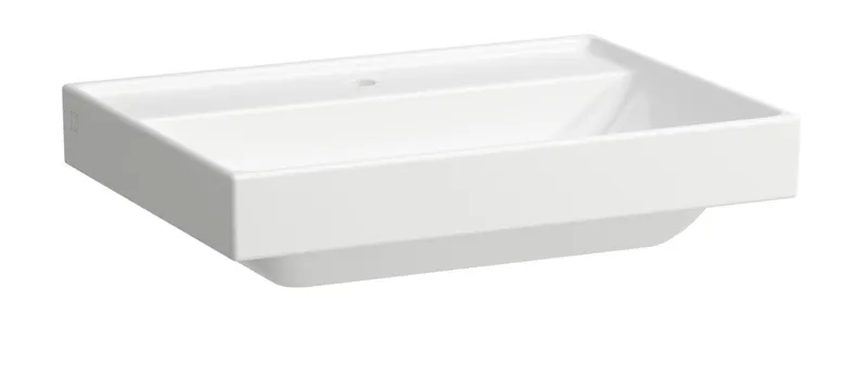 SCALIDO-Waschtisch eckig 650x475mm mit SCC 1HL ohne Überlauf unterbaufähig weiß