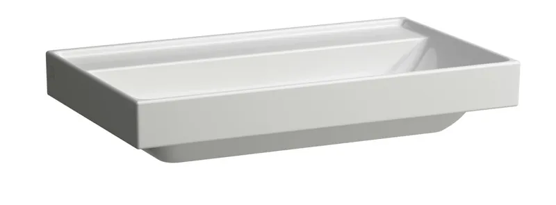 SCALIDO-Waschtisch eckig 800x475mm ohne Hahnloch/Überlaufloch unterbaufähig weiß