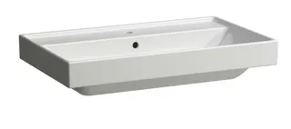 SCALIDO-Waschtisch eckig 800x475mm mit SCC 1 Hahnloch m ÜL unterbaufähig weiß