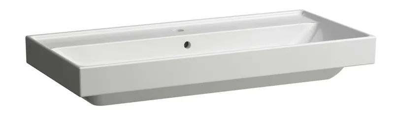 SCALIDO-Waschtisch eckig 1000x475mm 1 Hahnloch m Überlauf unterbaufähig weiß