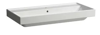 SCALIDO-Waschtisch eckig 1000x475mm 1 Hahnloch m Überlauf unterbaufähig weiß