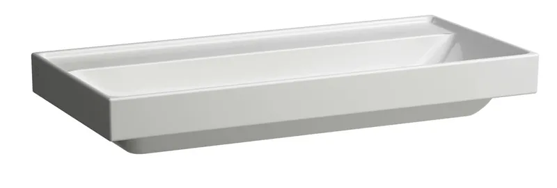 SCALIDO-Waschtisch eckig 1000x475mm ohne Hahnloch/Überlaufloch unterbaufähig weiß