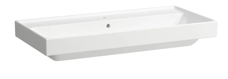 SCALIDO-Waschtisch eckig 1000x475mm mit SCC 1 Hahnloch m. ÜL unterbaufähig weiß