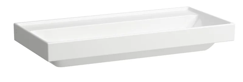 SCALIDO-Waschtisch eckig 1000x475mm mit SCC o. Hahnloch/Überlauf unterbauf. weiß