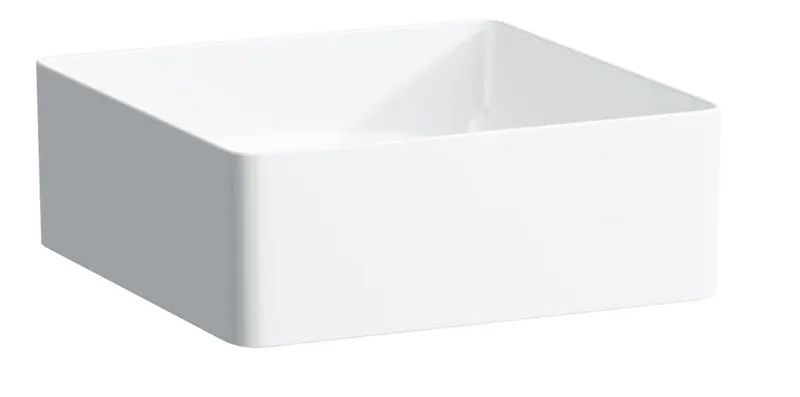 SCALIDO-Waschtischschale eckig 360x360mm ohne Hahnloch/Überlaufloch weiß