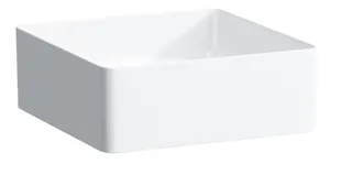 SCALIDO-Waschtischschale eckig 360x360mm ohne Hahnloch/Überlaufloch weiß