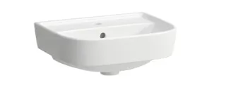 SCALIDO-Handwaschbecken rund 450x350mm 1 Hahnloch mit Überlaufloch weiß