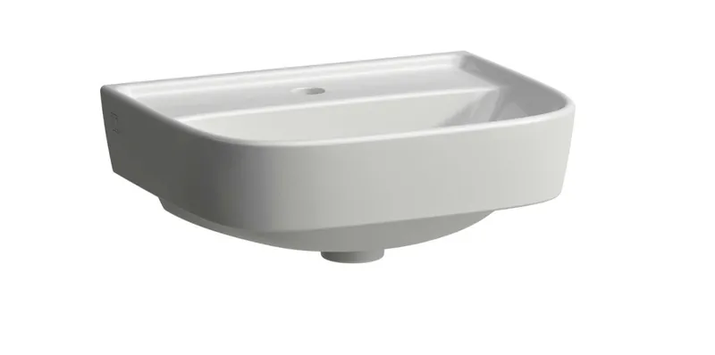 SCALIDO-Handwaschbecken rund 450x350mm 1 Hahnloch ohne Überlaufloch weiß