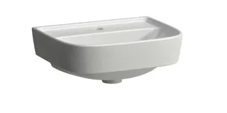 SCALIDO-Handwaschbecken rund 450x350mm 1 Hahnloch ohne Überlaufloch weiß