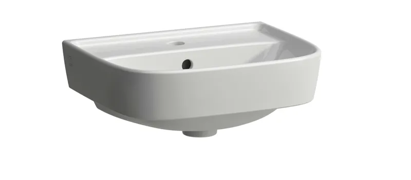 SCALIDO-Aufsatzhandwaschbecken rund 450x350mm m. SCC 1 Hahnloch m Überl weiß