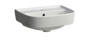 SCALIDO-Handwaschbecken rund 450x350mm mit SCC 1 Hahnloch mit Überlaufloch weiß