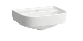 SCALIDO-Handwaschbecken rund 450x350mm mit SCC 1 Hahnloch ohne Überlaufl. weiß