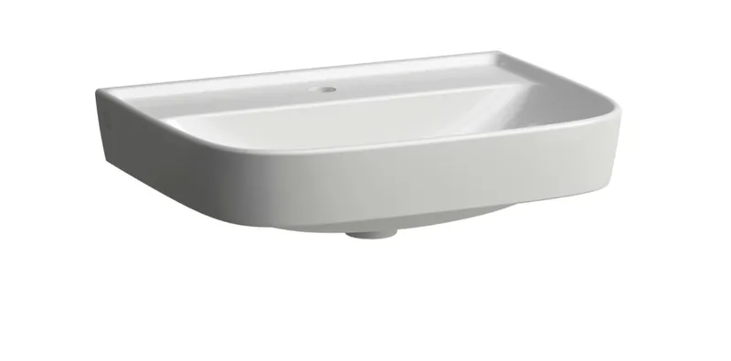 SCALIDO-Waschtisch rund 600x450mm 1 Hahnloch ohne Überlaufloch weiß