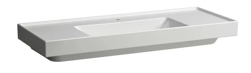 SCALIDO-Waschtisch eckig 1200x475mm 1HL o Überlauf Ablage L/R unterbaufähig weiß