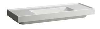 SCALIDO-Waschtisch eckig 1200x475mm 1HL o Überlauf Ablage L/R unterbaufähig weiß