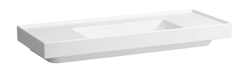 SCALIDO-Waschtisch eckig 1200x475mm ohne Hahnl/Überlauf Ablage L/R unterbauf weiß