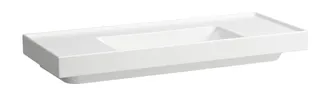 SCALIDO-Waschtisch eckig 1200x475mm ohne Hahnl/Überlauf Ablage L/R unterbauf weiß
