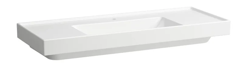 SCALIDO-Waschtisch eckig 1200x475mm SCC 1HL o Überlauf Ablage L/R unterbauf weiß
