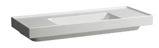 SCALIDO-Waschtisch eckig 1200x475mm SCC o Hahnl/Überlauf AblageL/R unterbau weiß