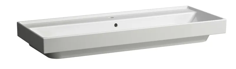 SCALIDO-Waschtisch eckig 1200x475mm 1 Hahnloch m Überlauf unterbaufähig weiß