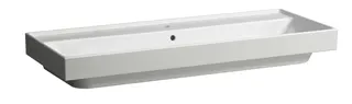 SCALIDO-Waschtisch eckig 1200x475mm 1 Hahnloch m Überlauf unterbaufähig weiß