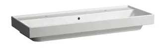 SCALIDO-Waschtisch eckig 1200x475mm 2HL mit Überlaufloch unterbaufähig weiß