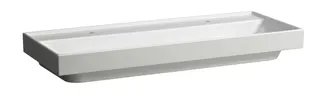 SCALIDO-Waschtisch eckig 1200x475mm 2HL ohne Überlaufloch unterbaufähig weiß
