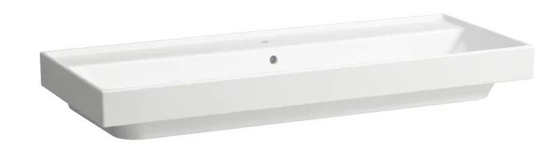 SCALIDO-Waschtisch eckig 1200x475mm mit SCC 1 Hahnloch m. ÜL unterbaufähig weiß