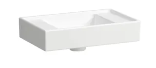SCALIDO-Handwaschbecken eckig 450x280mm ohne Hahnloch/Überlauf unterbauf. weiß